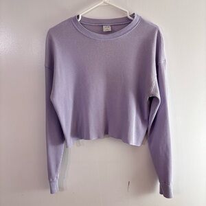 TNA Light Purple Waffle Knit Crop Top
